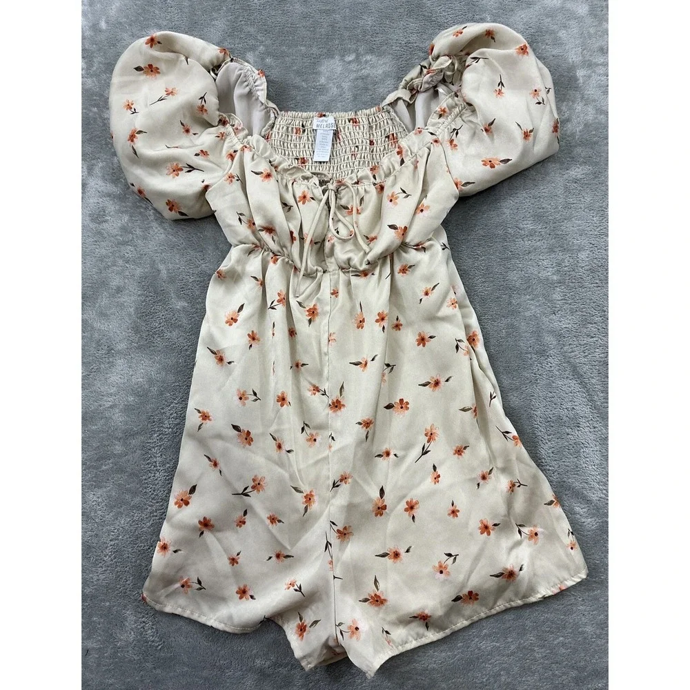 WEST‎ OF MELROSE  Ivory Floral Romper Playsuit Women's Size XS - Picture 4 of 16